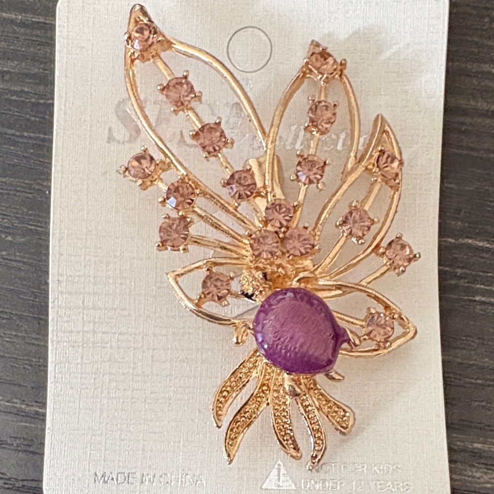 Gold and Purple Brooch